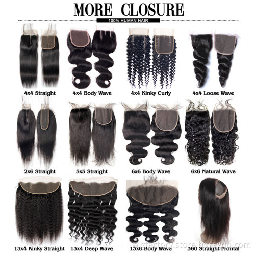 Straight Human Hair Closure T Part,Raw Hair Closure 4x4x1 Pre Plucked With Baby Hair,Brazilian Remy Middle Part Lace Closure
